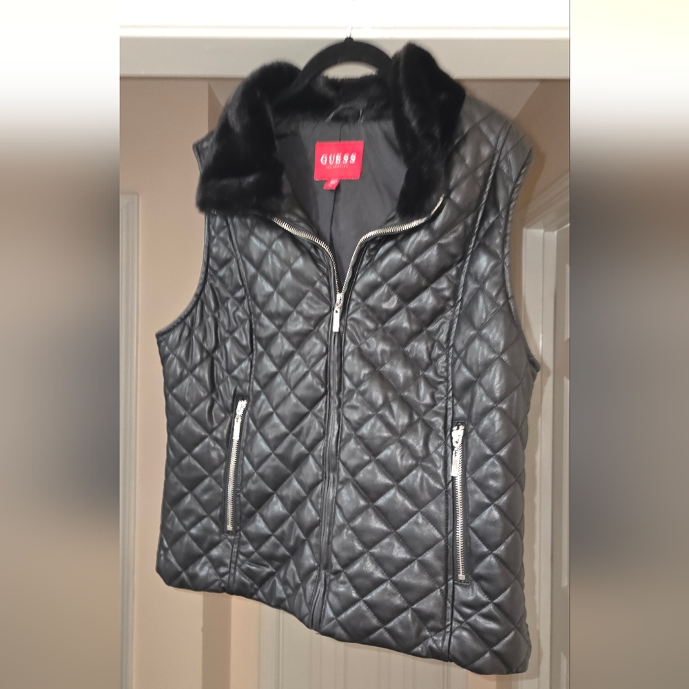Guess Black Quilted Vest XL
